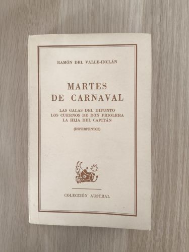 Portada del libro de Martes de Carnaval
