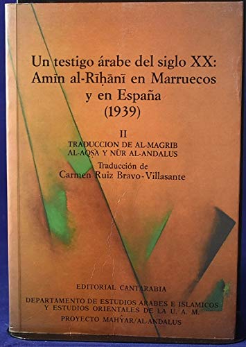 Portada del libro de Testigo árabe siglo XX