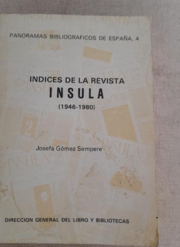 Portada del libro de Índices de la revista Ínsula 1946 - 1980 - Josefa Gómez Sempere