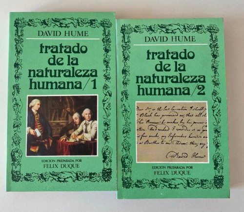 Portada del libro de TRATADO DE LA NATURALEZA HUMANA, TOMOS 1 Y 2. DAVID HUME. EDICIÓN FELIX DUQUE. EDITORA NACIONAL, 81.