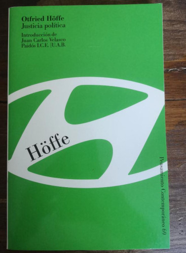 Portada del libro de Justicia política: Introducción de Juan Carlos Velasco (Pensamiento Contemporáneo)