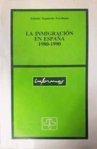 Portada del libro de La inmigración en España 1980-1990
