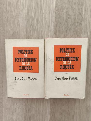 Portada del libro de POLITICA DE DISTRIBUCION DE LA RIQUEZA. tomos 1 y 2