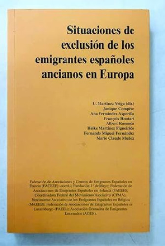 Portada del libro de Situaciones de exclusión de los emigrantes españoles ancianos en Europa