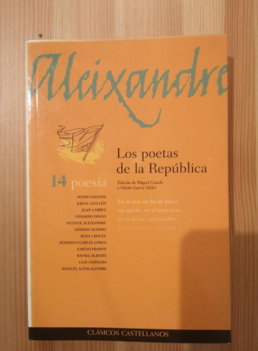 Portada del libro de Poetas de la republica