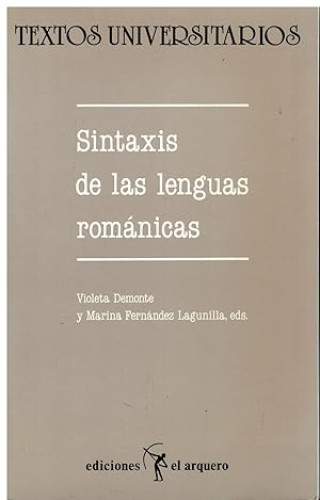 Portada del libro de Sintaxis de las lenguas románicas