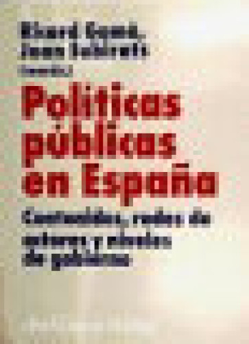 Portada del libro de Políticas públicas en España