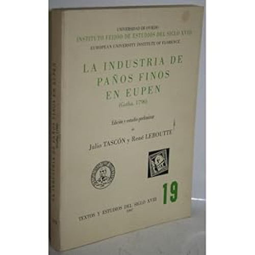 Portada del libro de LA INDUSTRIA DE PAÑOS FINOS EN EUPEN (GOTHA, 1796)