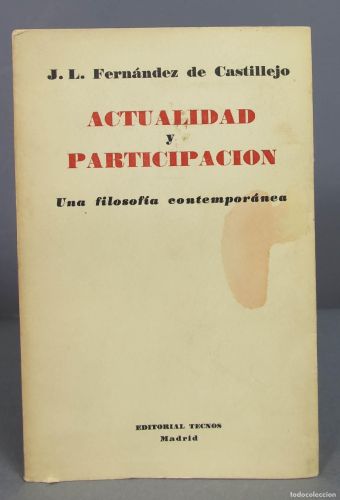 Portada del libro de ACTUALIDAD Y PARTICIPACION. UNA FILOSOFIA CONTEMPORANEA.