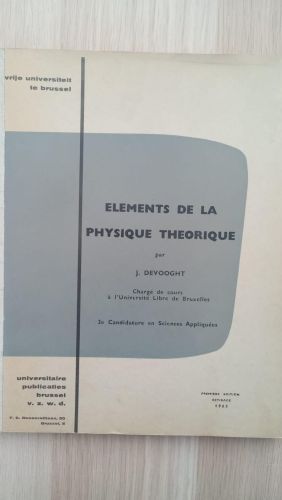 Portada del libro de elements de la physique theorique