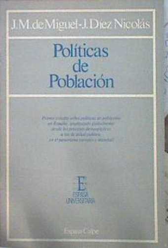 Portada del libro de Política de población