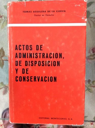 Portada del libro de Actos de administración, de disposición y de conservación