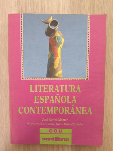 Portada del libro de Literatura española contemporánea, COU