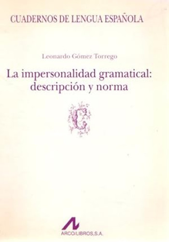 Portada del libro de La impersonalidad gramatical