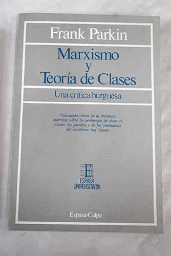 Portada del libro de Marxismo y teoría de clases