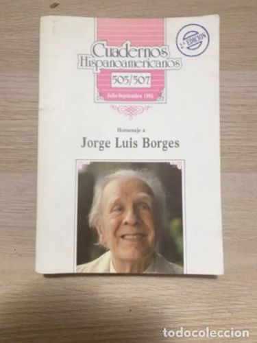 Portada del libro de HOMENAJE A JORGE LUIS BORGES, CUADERNOS HISPANOAMERICANOS