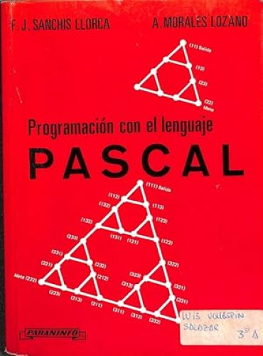 Portada del libro de PROGRAMACION  CON EL LENGUAJE PASCAL