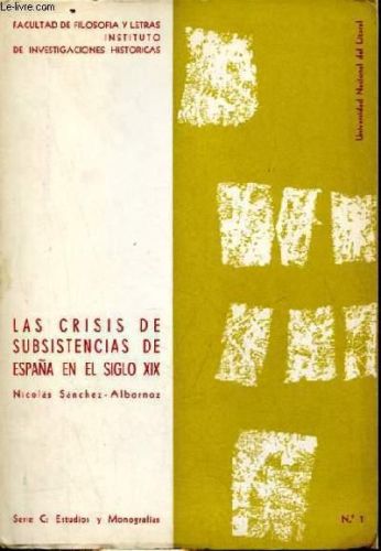 Portada del libro de La crisis de subsistencias de España en el Siglo XIX