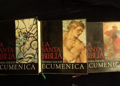 Portada del libro de LA SANTA BIBLIA. TRES VOLUMENES ED. PLAZA Y JANES. 1969 600 PAG TOMO.