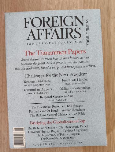 Portada del libro de Foreign Affairs. The Tiananmen Papers