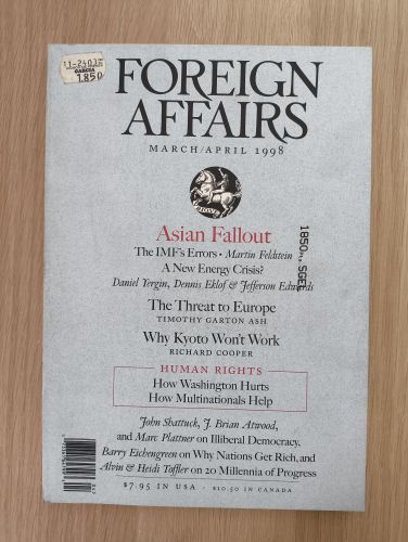 Portada del libro de Foreign Affairs. Asian Fallout. 