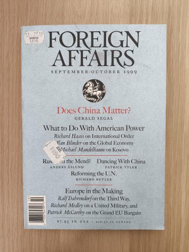 Portada del libro de Foreign Affairs. Does China Matter?