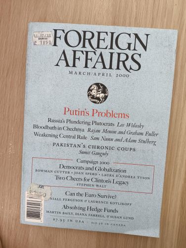 Portada del libro de Foreign Affairs. Putin´s Problems