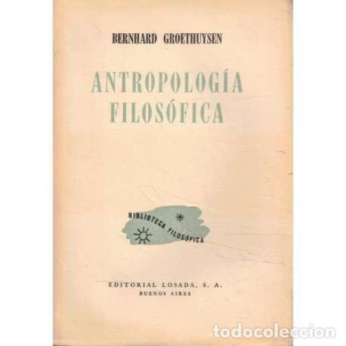 Portada del libro de Antropología filosófica