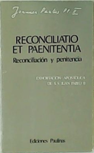 Portada del libro de RECONCILIATIO ET PAENITENTIA. Reconciliación y penitencia