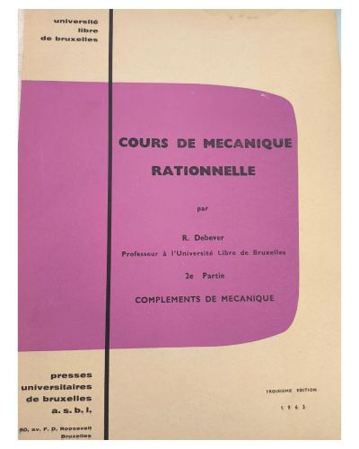 Portada del libro de Cours de mécanique rationnelle
