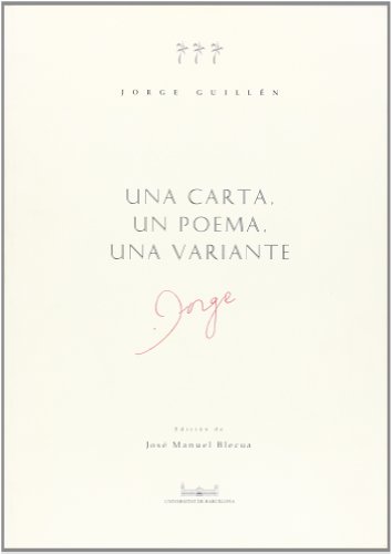 Portada del libro de Una carta, un poema, una variante
