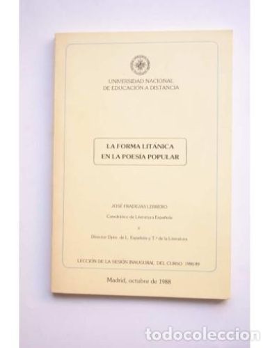 Portada del libro de La forma litánica en la poesía popular