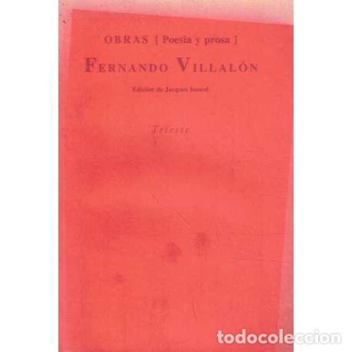 Portada del libro de VILLALÓN, Fernando. Obras : (poesía y prosa) 