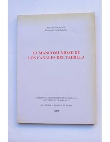 Portada del libro de La mancomunidad de los Canales del Taibilla