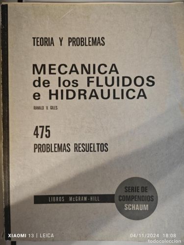 Portada del libro de TEORIA Y PROBLEMAS. MECÁNICA DE LOS FLUÍDOS E HIDRAÚLICA