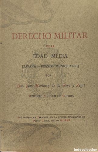 Portada del libro de DERECHO MILITAR EN LA EDAD MEDIA.