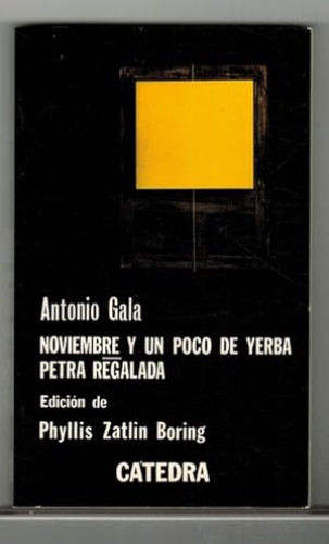 Portada del libro de Noviembre y un poco de yerba; Petra Regalada