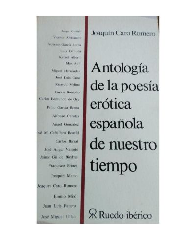 Portada del libro de ANTOLOGIA DE LA POESIA EROTICA ESPAÑOLA DE NUESTRO TIEMPO.