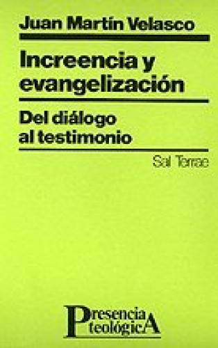 Portada del libro de 045 - Increencia y evangelización. Del diálogo al testimonio