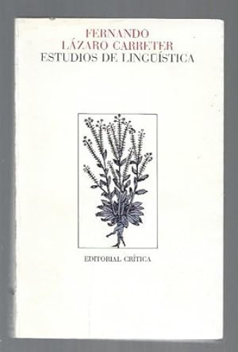 Portada del libro de Estudios de lingüística