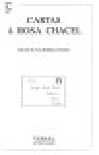 Portada del libro de Cartas a Rosa Chacel