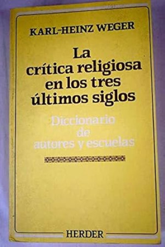 Portada del libro de La Crítica religiosa en los tres últimos siglos
