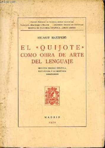 Portada del libro de El Quijote como obra de arte del lenguaje