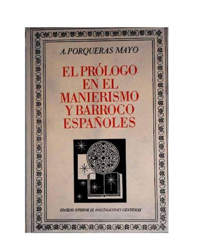 Portada del libro de El prólogo en el manierismo y barroco españoles