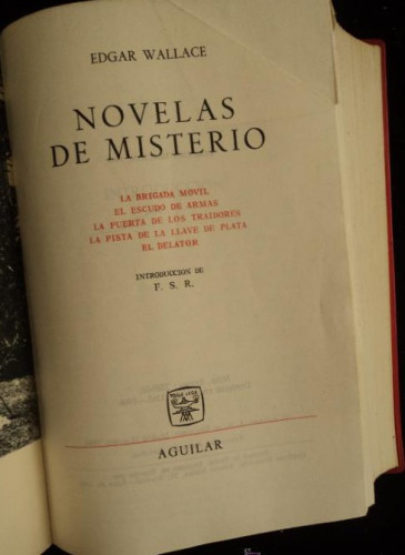 Portada del libro de EDGAR VALLACE. NOVELAS DE MISTERIO AGUILAR 1966 1264 PAG