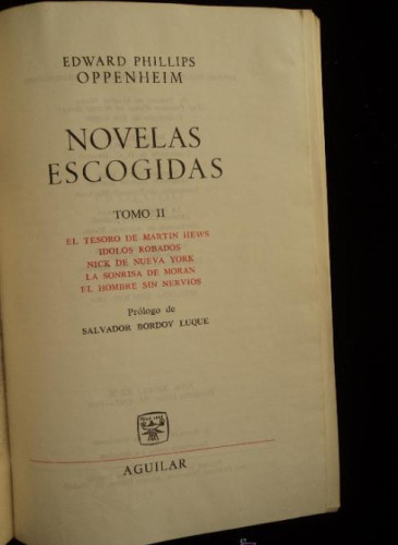 Portada del libro de E.PHILLIPS OPPENHEIM. NOVELAS ESCOGIDAS TOMO 2. 1964 1311 PAG