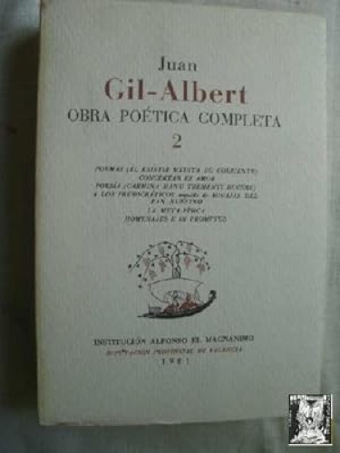 Portada del libro de Gil-Albert OBRA POÉTICA COMPLETA 2
