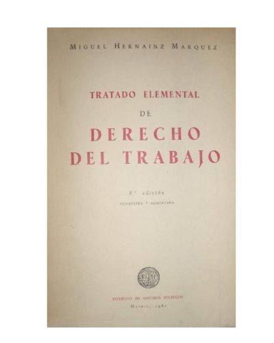 Portada del libro de Tratado elemental de Derecho del Trabajo. 