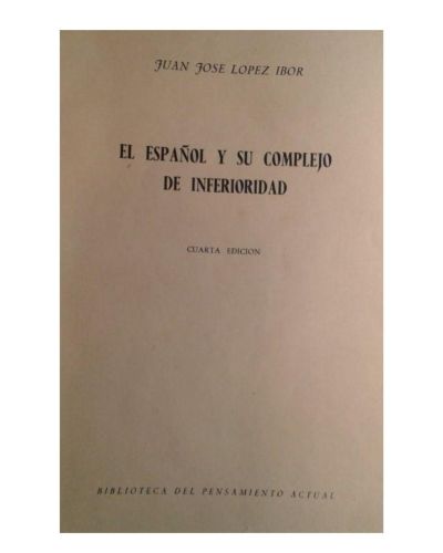 Portada del libro de El español y su complejo de inferioridad