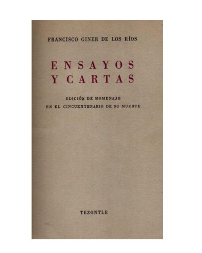Portada del libro de Ensayos y cartas